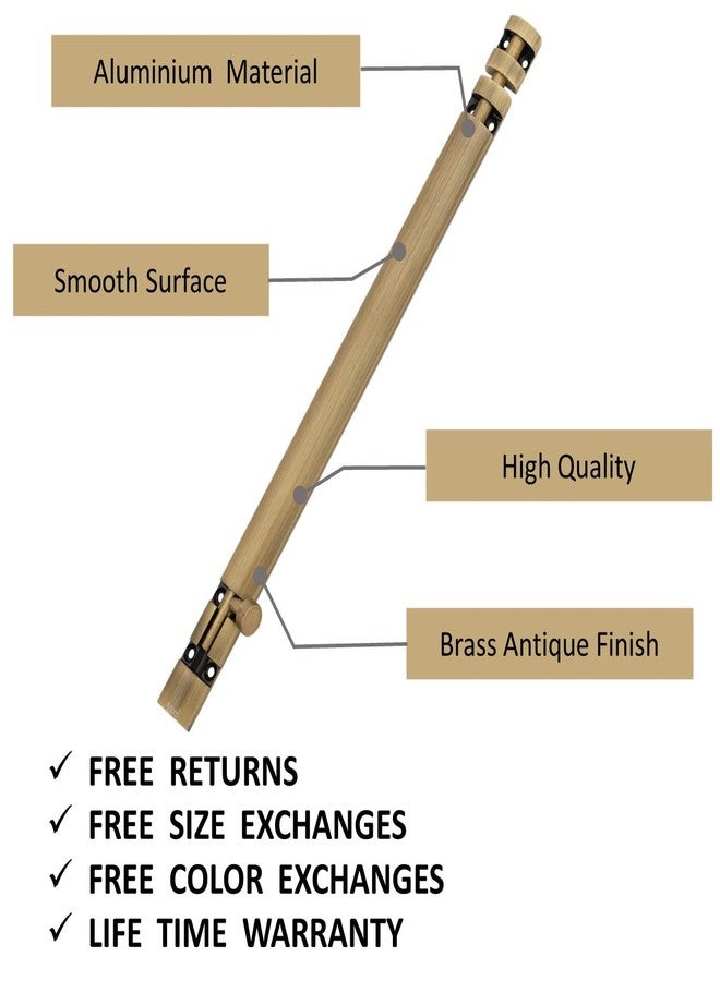 Atom 2 Pack, 24 inch Aluminium Tower Bolt | Brass Antique Finish | Home and Offices Doors and Windows Tower Bolt, TB002 - Image 2